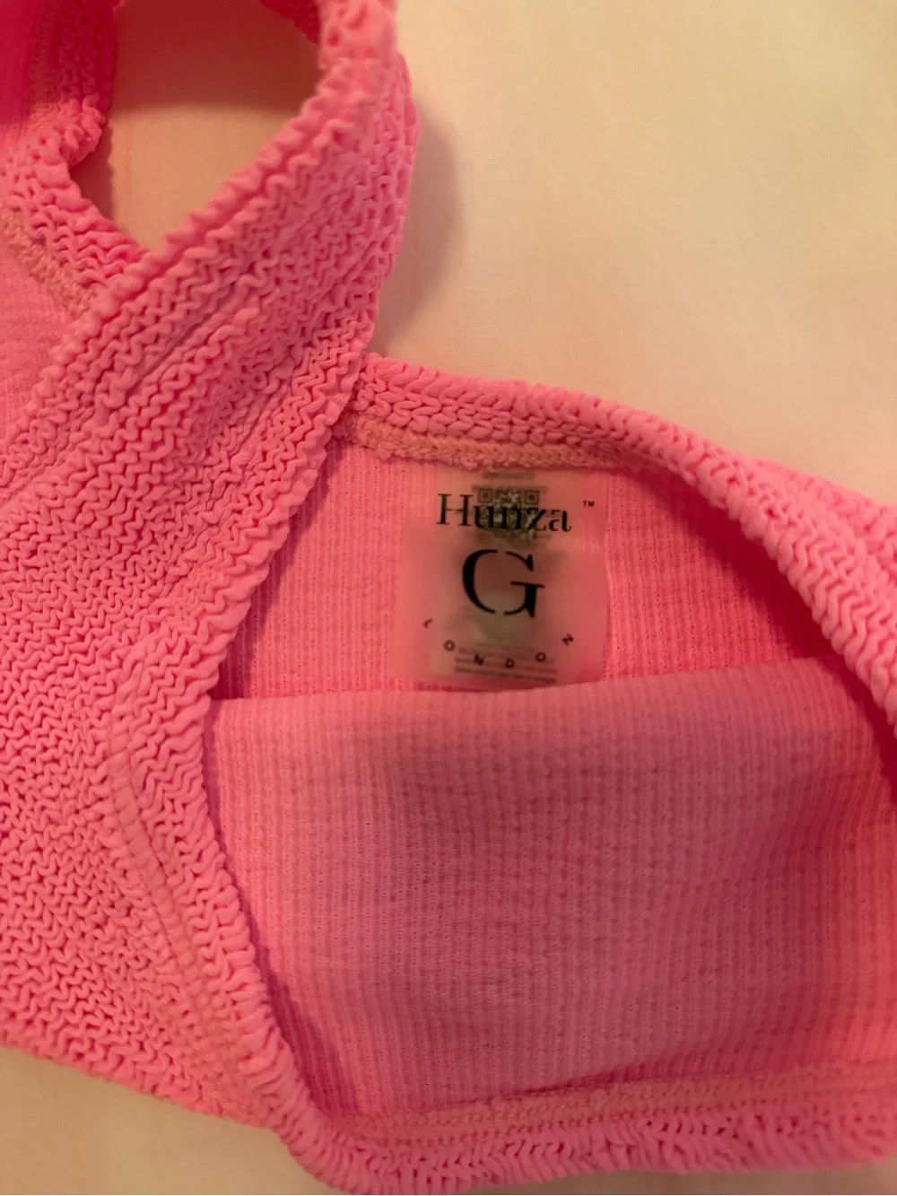 Hunza G Bubblegum Pink One-Shoulder Bikini Set